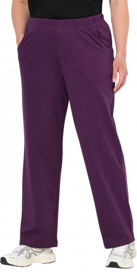 Ulla Popken Pull On Knit Straight Leg Pocket Pants Dark Blackberry - Džinsai & Kelnės Didelėse Dydžiuose – Plus Size - 