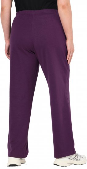 Ulla Popken Pull On Knit Straight Leg Pocket Pants Dark Blackberry - Džinsai & Kelnės Didelėse Dydžiuose – Plus Size - 