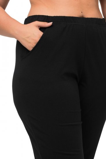 Ulla Popken Bootcut Elastic Waist Cotton French Terry Sport Pants Black - Ulla Popken - Ulla Popken didelių dydžių rūbai