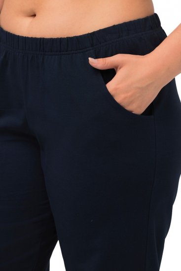 Ulla Popken Bootcut Elastic Waist Cotton French Terry Sport Pants Night Blue - Ulla Popken - Ulla Popken didelių dydžių rūbai
