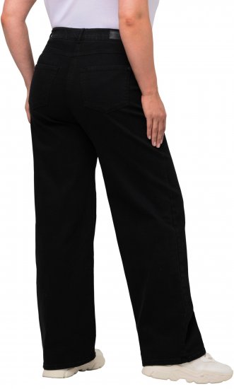 Ulla Popken Mary Fit Wide Leg Stretch Jeans Black - Džinsai & Kelnės Didelėse Dydžiuose – Plus Size - 
