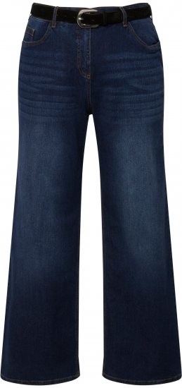 Ulla Popken Mary Fit Wide Leg Stretch Jeans Blue Denim - Džinsai & Kelnės Didelėse Dydžiuose – Plus Size - 