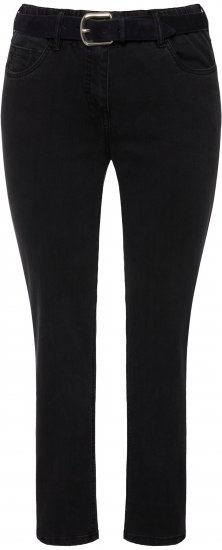 Ulla Popken Stretch Sarah Fit Skinny Jeans Black - Džinsai & Kelnės Didelėse Dydžiuose – Plus Size - 