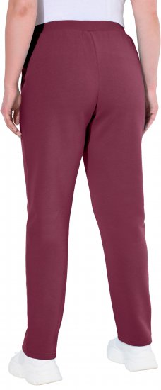 Ulla Popken Basic Drawstring Elastic Waist Cotton Blend Joggers Dark Berry - Džinsai & Kelnės Didelėse Dydžiuose – Plus Size - 