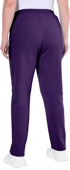Ulla Popken Basic Drawstring Elastic Waist Cotton Blend Joggers Deep Violet - Džinsai & Kelnės Didelėse Dydžiuose – Plus Size - 