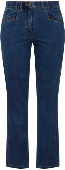 Ulla Popken Mony Elastic Waist Zip Pocket Jeans Blue Denim - Džinsai & Kelnės Didelėse Dydžiuose – Plus Size - 