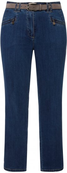 Ulla Popken Mony Elastic Waist Zip Pocket Jeans Blue Denim - Džinsai & Kelnės Didelėse Dydžiuose – Plus Size - 