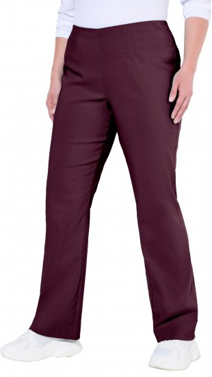 Ulla Popken Bengaline Elastic Waist Thermal Pants Aubergine - Džinsai & Kelnės Didelėse Dydžiuose – Plus Size - 