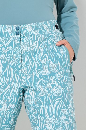 Ulla Popken Floral Print Ski Pants Ice Green - Slidinėjimo apranga - 