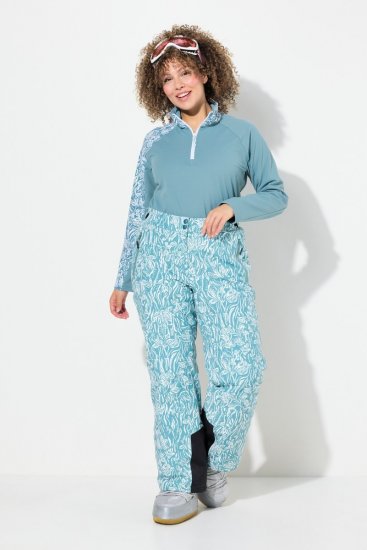 Ulla Popken Floral Print Ski Pants Ice Green - Slidinėjimo apranga - 