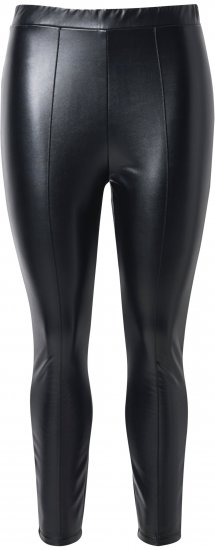 Ulla Popken Metallic Faux Leather Leggings Black - Džinsai & Kelnės Didelėse Dydžiuose – Plus Size - 