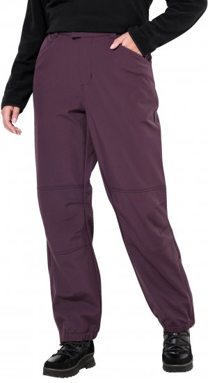 Ulla Popken Softshell Triple Function Fleece Lined Pants Dark Blackberry - Džinsai & Kelnės Didelėse Dydžiuose – Plus Size - 