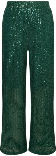 Ulla Popken Wide Leg Sequined Pants Dark Green - Džinsai & Kelnės Didelėse Dydžiuose – Plus Size - 