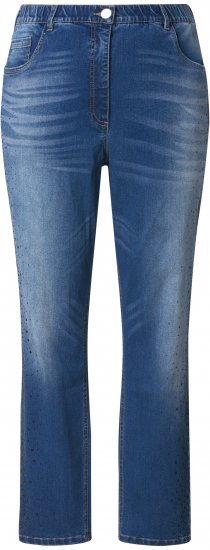 Ulla Popken Rhinestone Detail Stretch Fit Jeans Denim Blue - Džinsai & Kelnės Didelėse Dydžiuose – Plus Size - 