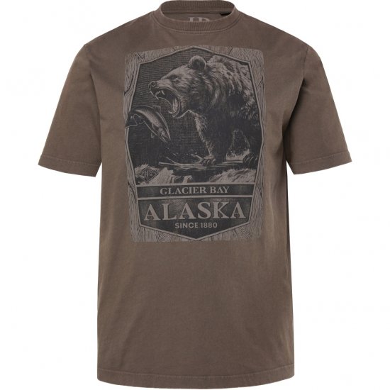 JP1880 T-Shirt Short Sleeve Alaska Dark Brown - Marškinėliai - Marškinėliai - 2XL-14XL