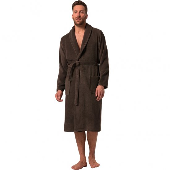 JP1880 Bathrobe Extra Soft Terry Cloth Brown - Apatinis trikotažas ir plaukimo apranga - Apatinis trikotažas - 2XL-8XL