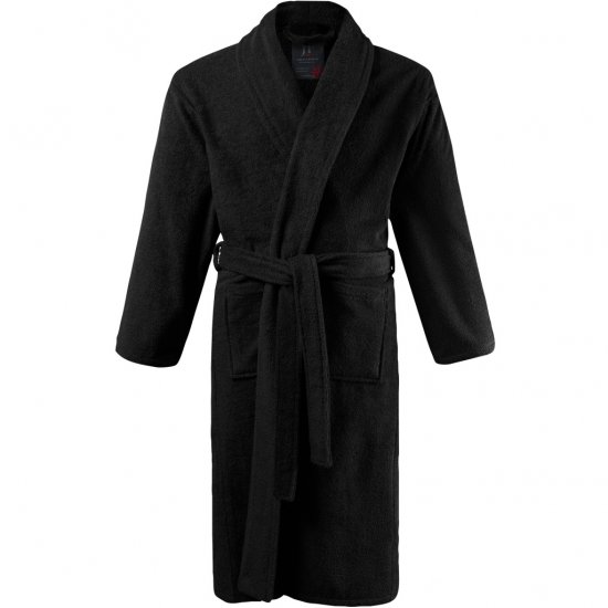 JP1880 Bathrobe Extra Soft Terry Cloth Black - Apatinis trikotažas ir plaukimo apranga - Apatinis trikotažas - 2XL-8XL