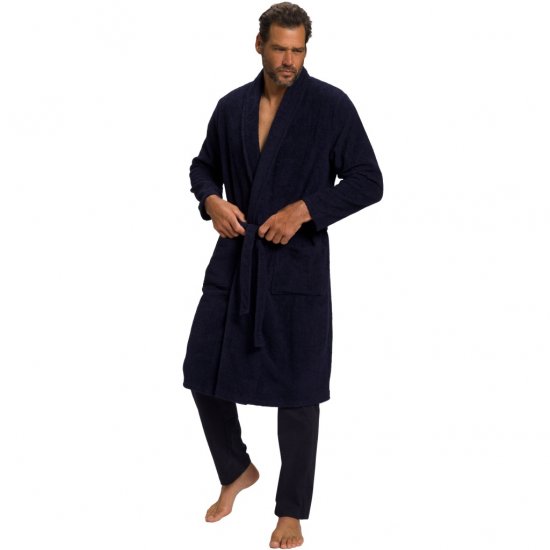 JP1880 Bathrobe Extra Soft Terry Cloth Dark Navy - Apatinis trikotažas ir plaukimo apranga - Apatinis trikotažas - 2XL-8XL