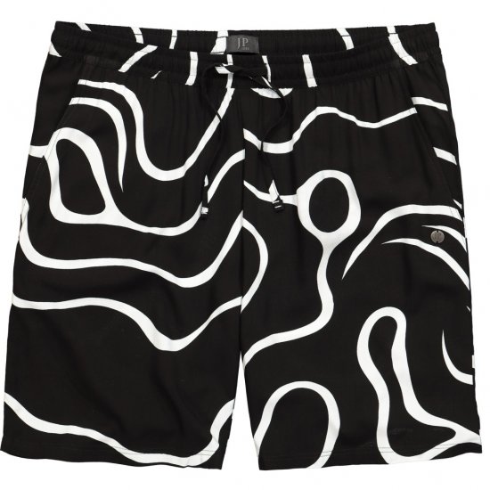 JP1880 Bermuda Shorts Soft Viscose All-over Print Black - Šortai - Šortai - W40-W60