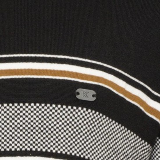 Kam Jeans 93 Stripe 1/4 Zipper Knitted Sweater Black - Megztiniai ir džemperiai - Megztiniai ir Džemperiai - 2XL-14XL