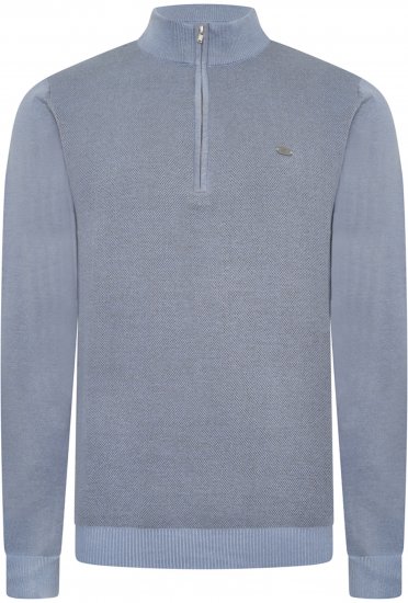 Kam Jeans 94 Knitted with 1/4 Zipper Sweater Powder Blue - Megztiniai ir džemperiai - Megztiniai ir Džemperiai - 2XL-14XL