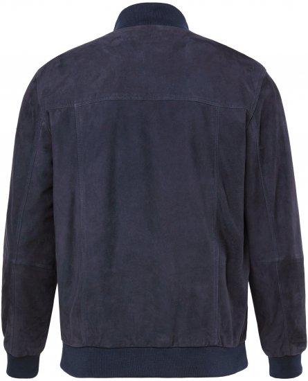 JP1880 Soft Goatskin Suede Leather Jacket Navy - Odinės striukės - Odinės striukės didelių dydžių