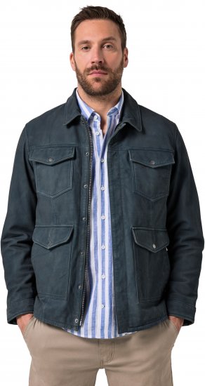 JP1880 Fine Lamb Leather Jacket Deep Sea Blue - Didelės vyriškos striukės - Didelės vyriškos striukės