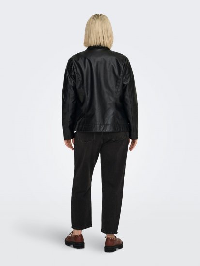 Only Carmakoma Robber Leather Jacket Black - Odinės striukės - 