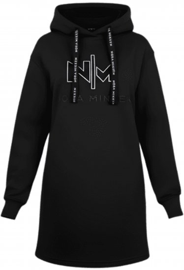 Nora Mikken KADRI WHITE Long Hoodie Black - Megztiniai ir džemperiai - 
