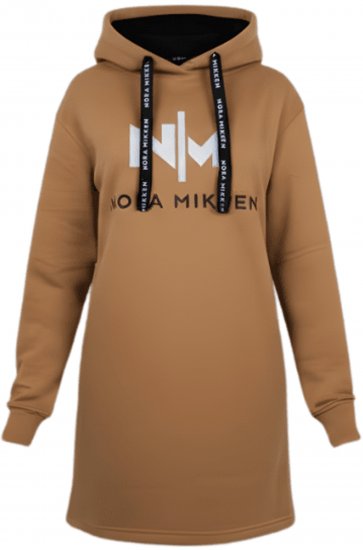 Nora Mikken KADRI WHITE Long Hoodie Camel - Megztiniai ir džemperiai - 