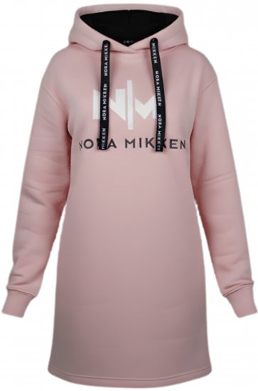 Nora Mikken KADRI WHITE Long Hoodie Pink - DRABUŽIAI MOTERIMS XS-XXL - 
