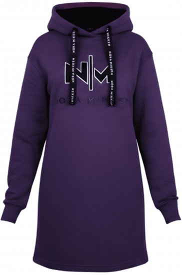 Nora Mikken KADRI WHITE Long Hoodie Purple - Megztiniai ir džemperiai - 