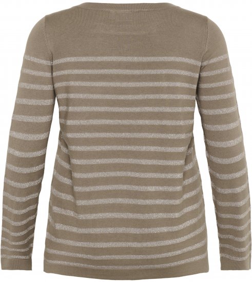 Kaffe Curve Linia Boatneck Pullover Morel Melange with Silver Lurex - Megzti megztiniai - 