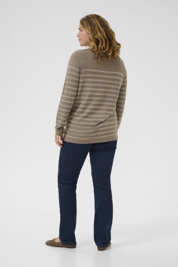 Kaffe Curve Linia Boatneck Pullover Morel Melange with Silver Lurex - Megzti megztiniai - 