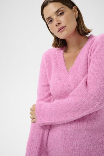 Kaffe Curve Emilia Pullover Pink Power Melange - Megzti megztiniai - 