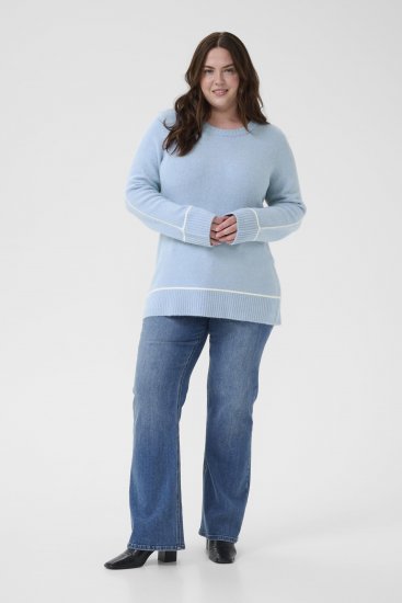 Kaffe Curve Jina Knit Pullover Powder Blue Melange - Megzti megztiniai - 