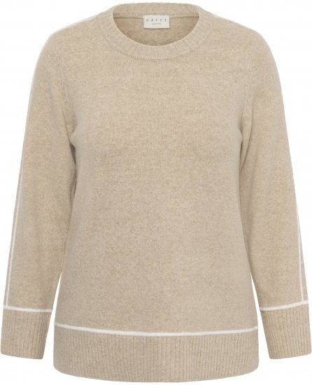 Kaffe Curve Jina Knit Pullover Feather Grey Melange - Megzti megztiniai - 