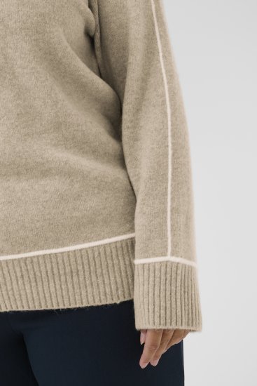 Kaffe Curve Jina Knit Pullover Feather Grey Melange - Megzti megztiniai - 