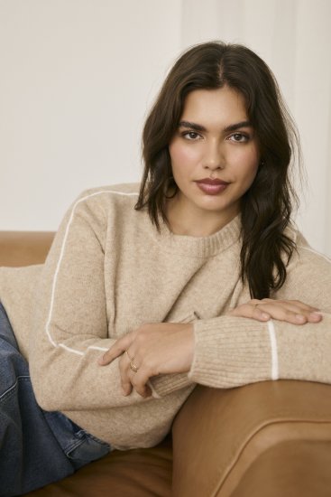 Kaffe Curve Jina Knit Pullover Feather Grey Melange - Megzti megztiniai - 
