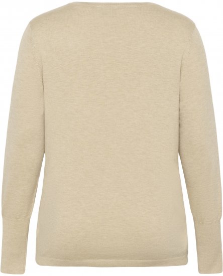Kaffe Curve Lizzy Long Sleeve Pullover Feather Grey Melange - Megzti megztiniai - 