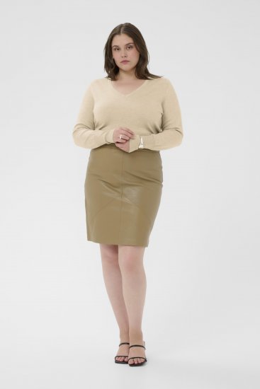Kaffe Curve Lizzy Long Sleeve Pullover Feather Grey Melange - Megzti megztiniai - 