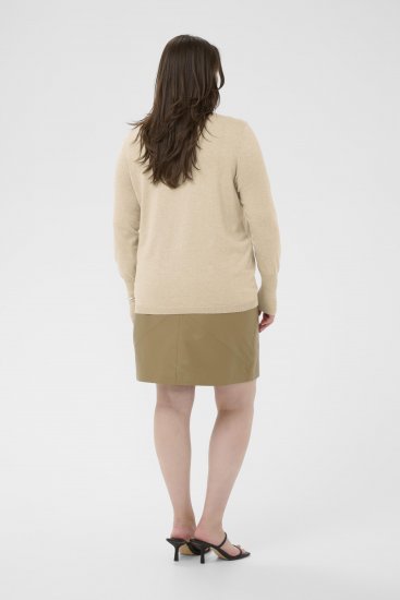 Kaffe Curve Lizzy Long Sleeve Pullover Feather Grey Melange - Megzti megztiniai - 
