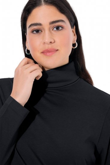 Ulla Popken Basic Long Sleeve Slim Fit Turtleneck Black - Megztiniai ir džemperiai - Jaukūs džemperiai ir megztiniai