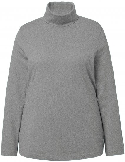 Ulla Popken Basic Long Sleeve Slim Fit Turtleneck Light Grey Melange - Megztiniai ir džemperiai - 