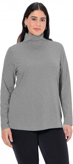 Ulla Popken Basic Long Sleeve Slim Fit Turtleneck Light Grey Melange - Megztiniai ir džemperiai - 