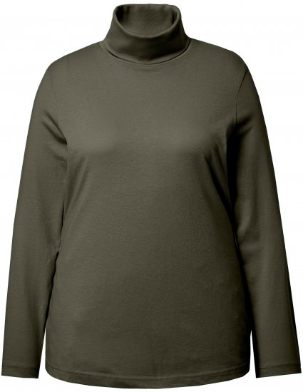 Ulla Popken Basic Long Sleeve Slim Fit Turtleneck Olive - Megztiniai ir džemperiai - 