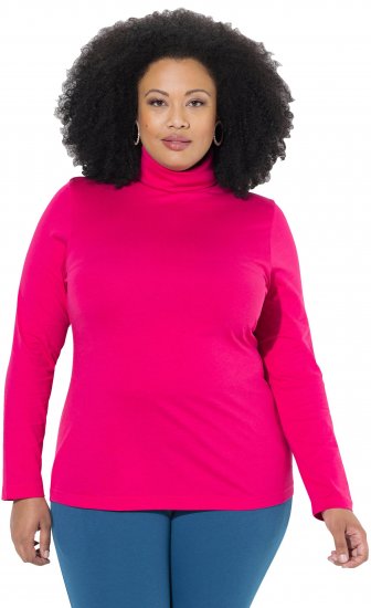 Ulla Popken Basic Long Sleeve Slim Fit Turtleneck Red Pink - Megztiniai ir džemperiai - 