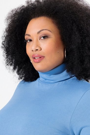 Ulla Popken Basic Long Sleeve Slim Fit Turtleneck Light Cornflower - Megztiniai ir džemperiai - Jaukūs džemperiai ir megztiniai