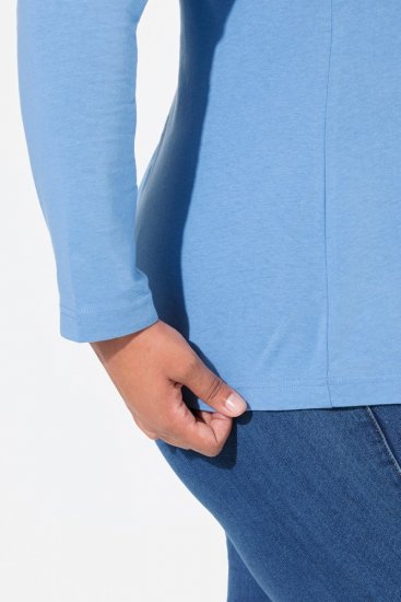 Ulla Popken Basic Long Sleeve Slim Fit Turtleneck Light Cornflower - Megztiniai ir džemperiai - Jaukūs džemperiai ir megztiniai
