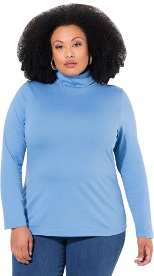 Ulla Popken Basic Long Sleeve Slim Fit Turtleneck Light Cornflower - Megztiniai ir džemperiai - 